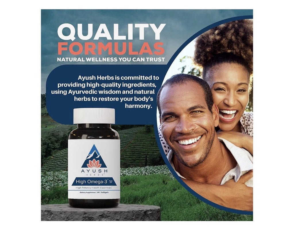 Ayush Herbs High Omega 3 Fish Oil EPA DHA For Women &Men 60 Softgel Lemon Flavor