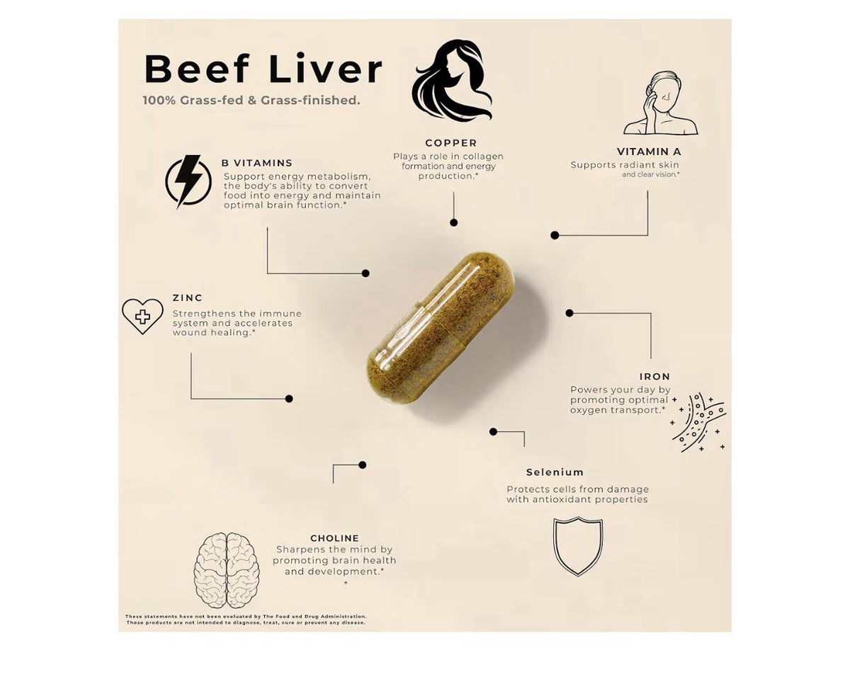 3 Pack Lonvera Grass Fed Beef Liver Pasture Raised Energy Hair Skin Nails