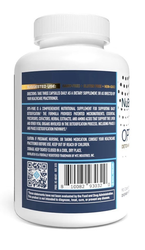 NuEthix Opti-Pure Detox And Liver Support Daily Nutritional Detoxification 90cap