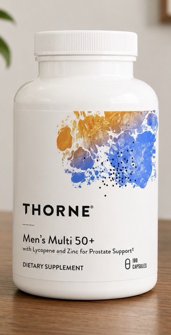 THORNE Men's Multi 50+ With Lycopene And  Zinc Daily Multivitamin 180 Capsules