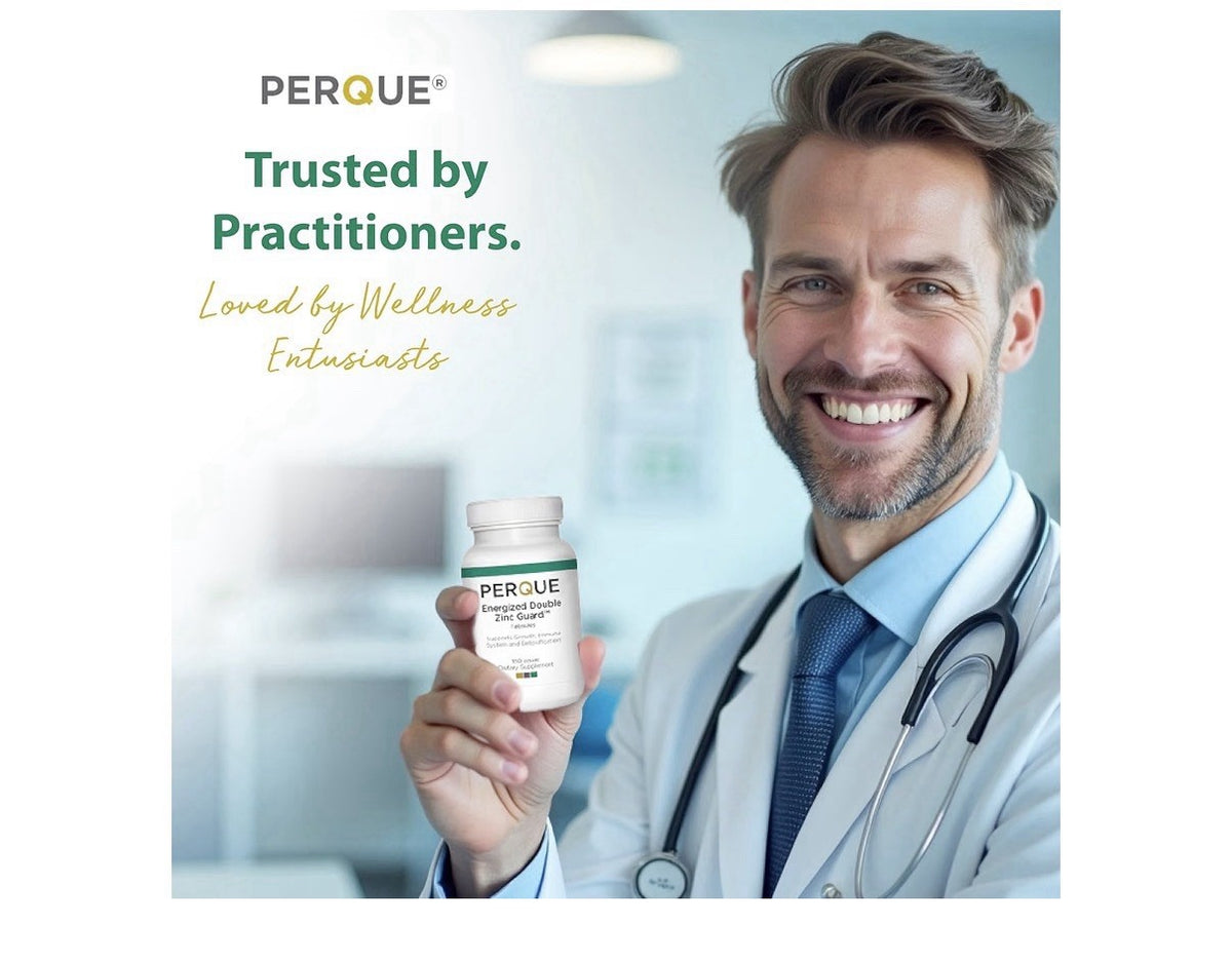 PERQUE Energized Double Zinc Guard Immune System Detoxification Support 100Tabs