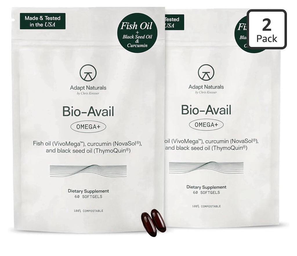Adapt Naturals Omega+ Bio-Avail Fish Oil with Curcumin And Black Seed 2 Pack