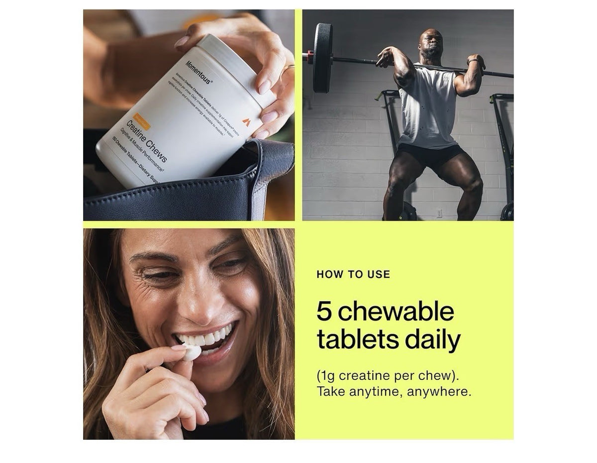 Momentous Creatine Chews Cognitive & Muscle Performance 150 Tablets Mango