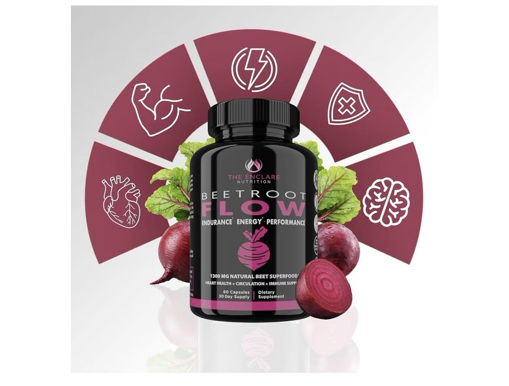 3 Pack THE ENCLARE NUTRITION Beet Rootl 1300mg Flow Endurance Energy Performance