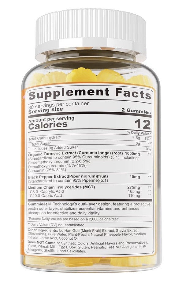 Neviss Turmeric Curcumin & MCT Oil Antioxidant Formula 2 Pack Gummies