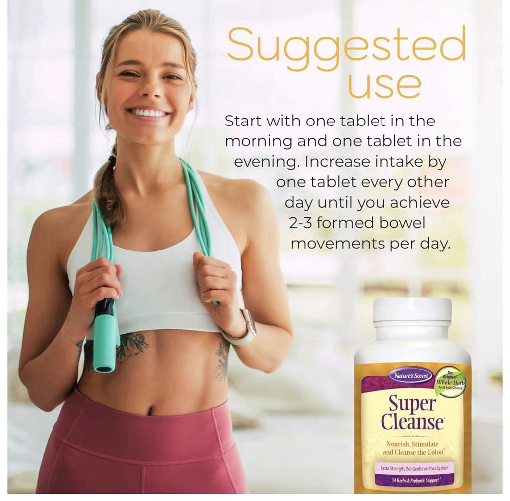 Nature's Secret Super Cleanse Nourish Colon Gut Support Gentle In Stomach 100Tab