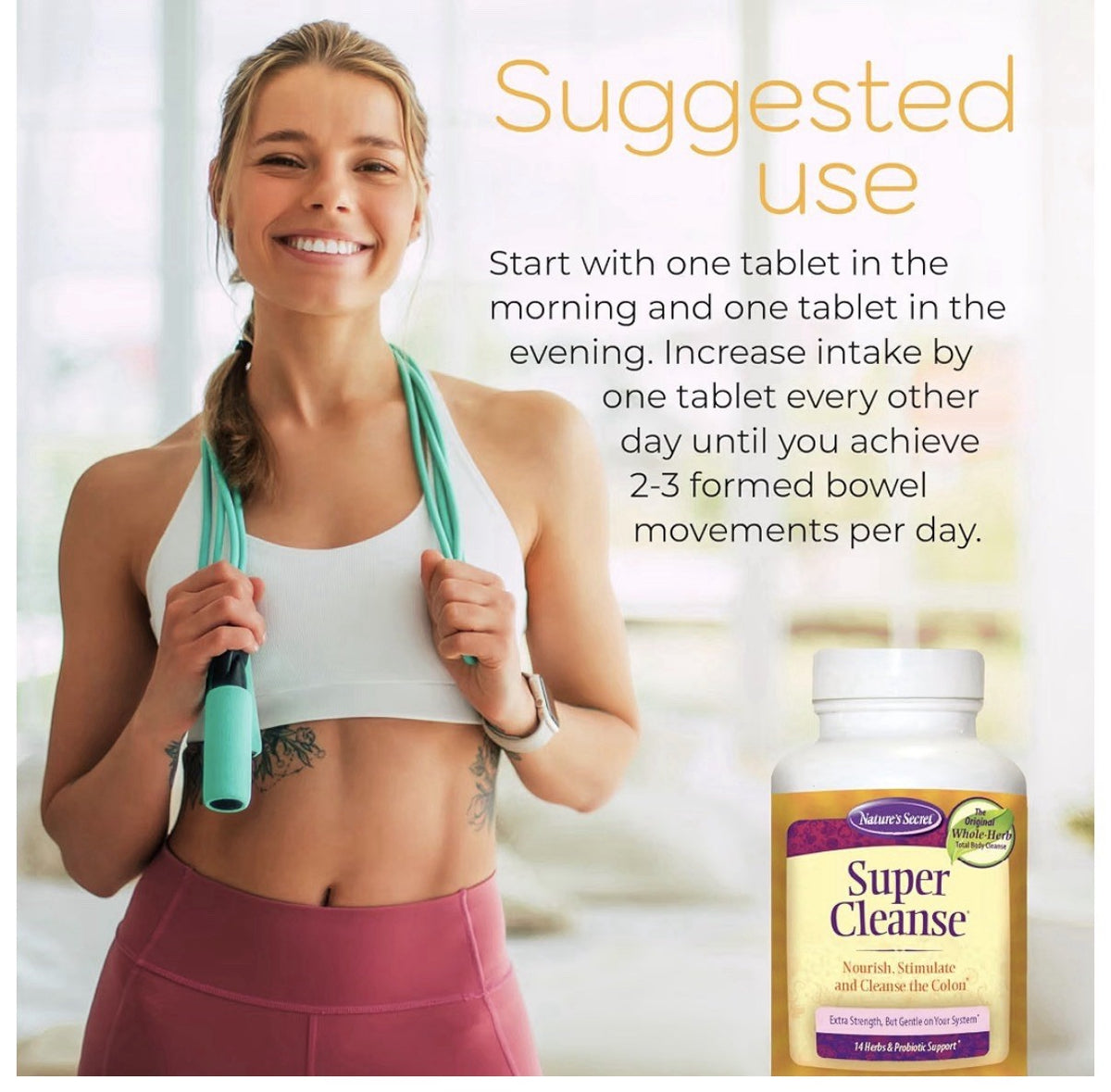 Nature's Secret Super Cleanse Nourish Colon Gut Support Gentle In Stomach 100Tab