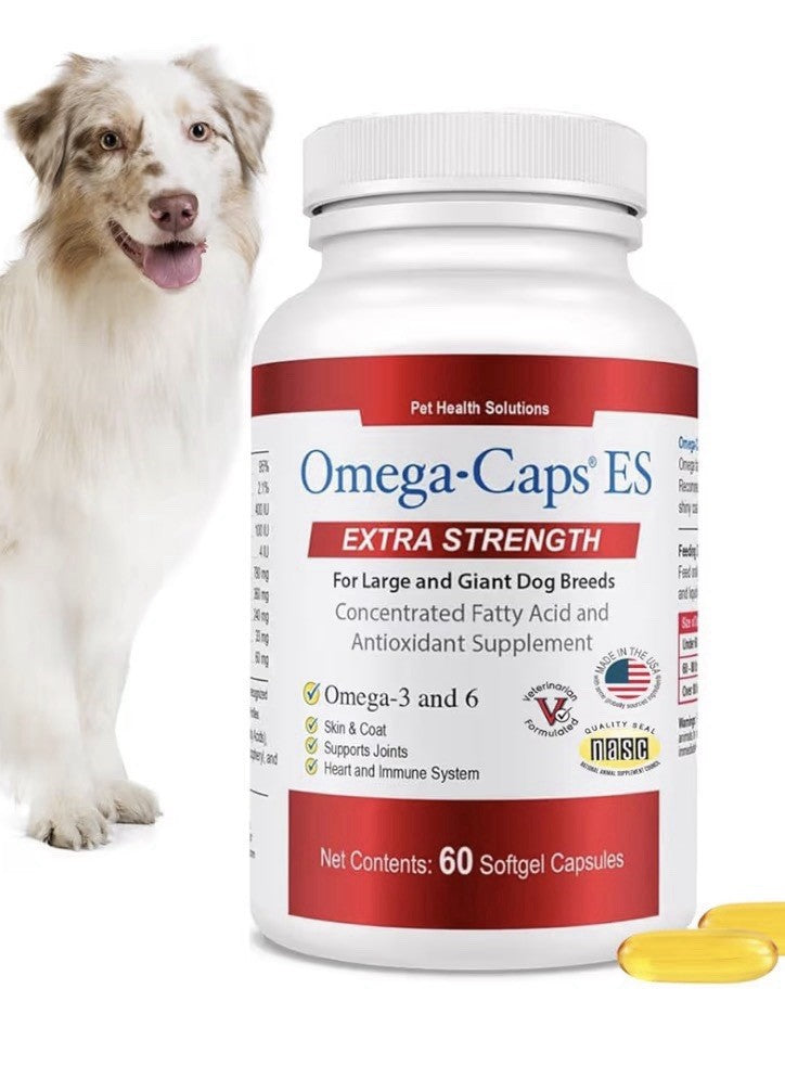 3 Pack Omega Caps ES  Omega-3 & 6 Extra Strength Large and Giant Dogs Breeds