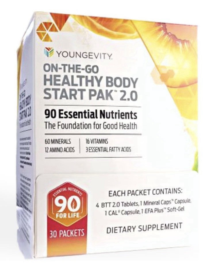Youngevity On-The-Go Healthy Body Start Pak 2.0 90 Essentials Nutrients 30Packet