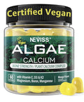 Neviss Algae Calcium Gummies Magneisum Vitamin D3 K2, C Bone Strength 60 Gummies