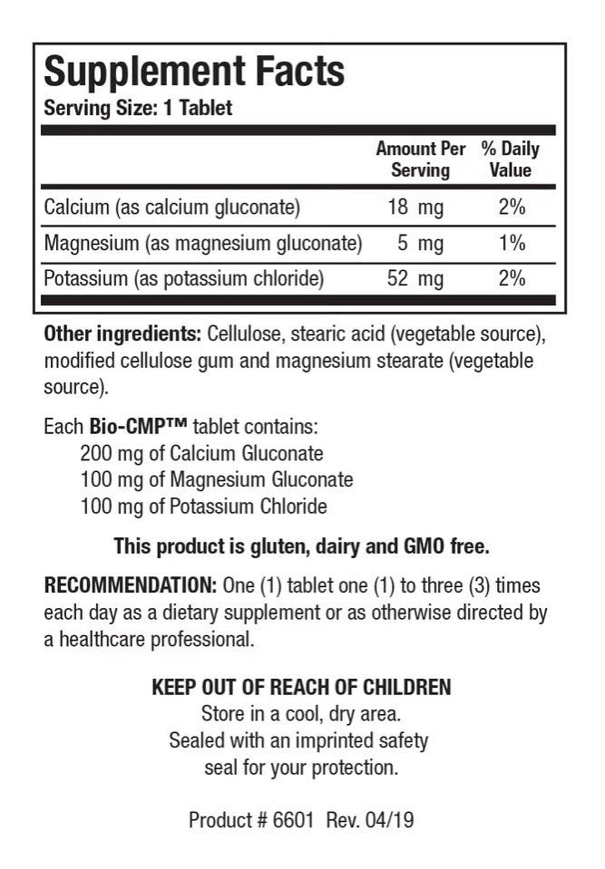 Biotics Research Bio CMB Calcium, Magnesium and Potassium Supplement 250 Tablets