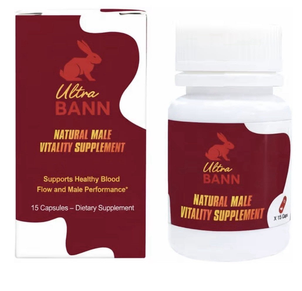 Ultra Bann Natural Male Vitality Supplement Healthy Blood Flow Performance 15cap
