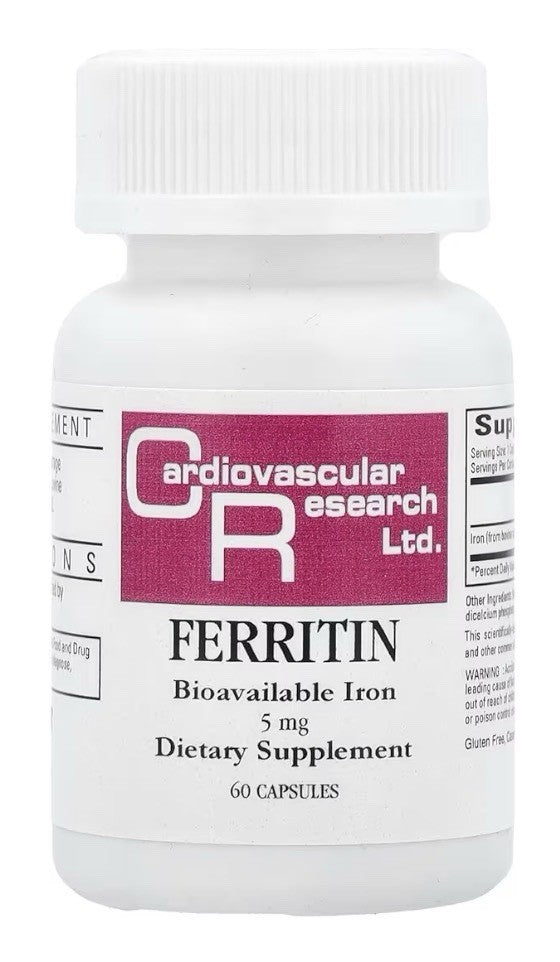 Cardiovascular Research Ferritin 5 mg Bioavailable Iron 60 Capsules