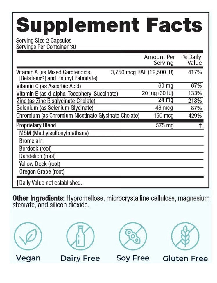 2 Pack VitaMedica Clear Skin Formula Skin Clarifying Supplement For Women & Men