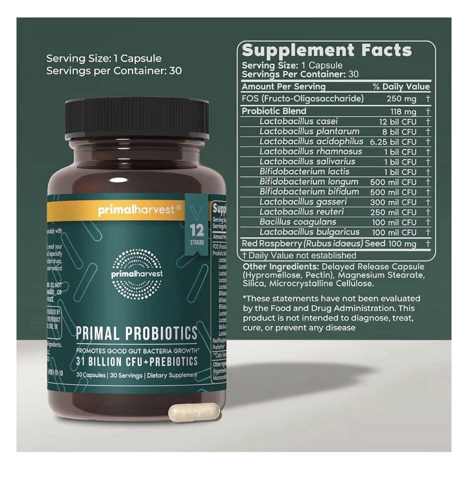 Primal Harvest Primal Probiotics Prebiotics Women Men Daily Supplement 2 Packs
