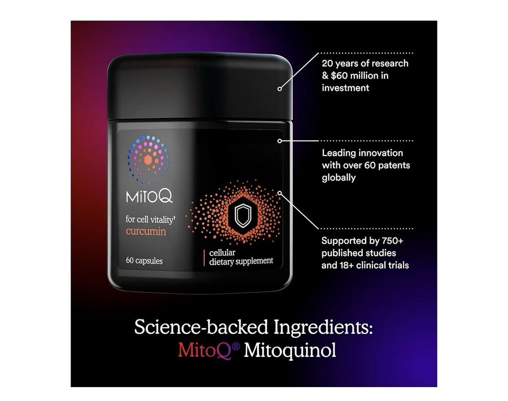 MitoQ For Cell Vitality Curcumin Cellular Dietary Supplement 60 Capsules