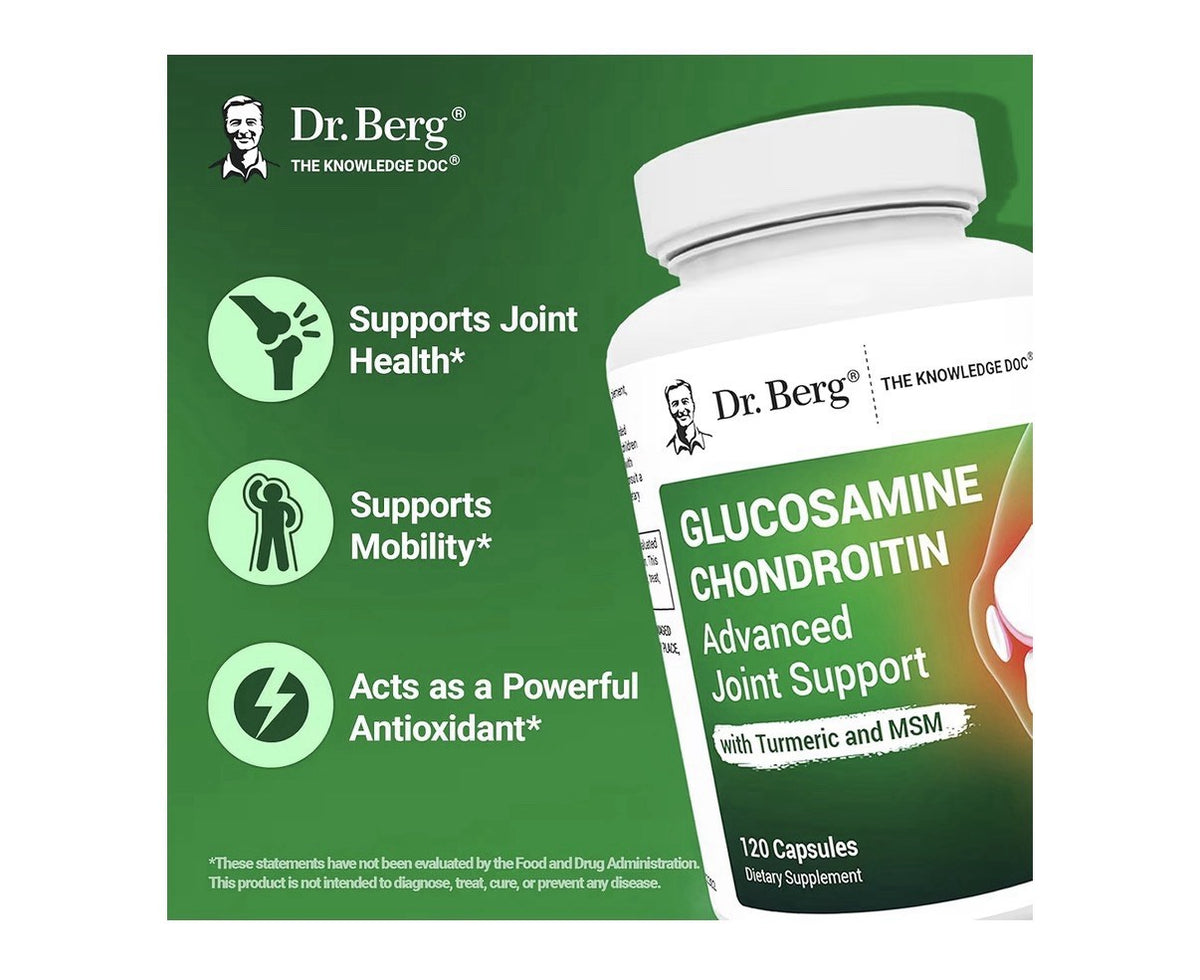 Dr. Berg Glucosamine Chondroitin Advanced Joint Support With Tumeric,MSM 120caps