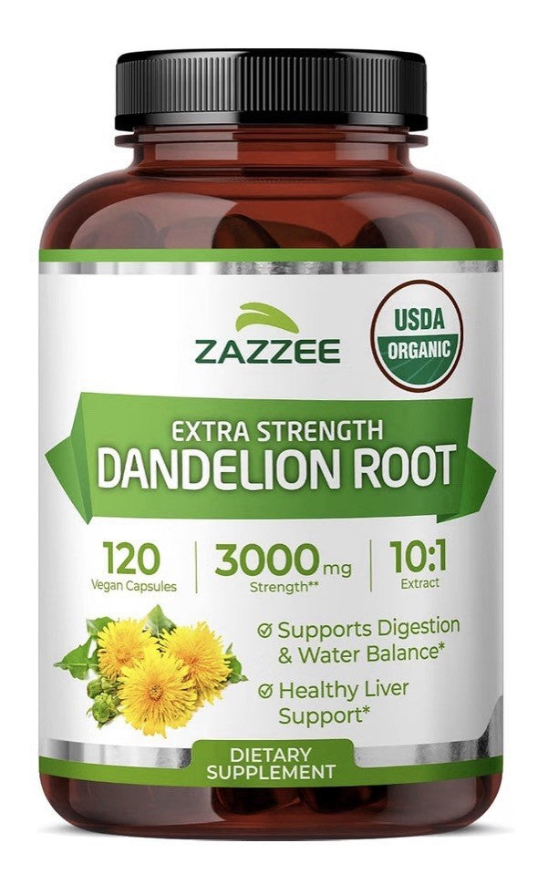 Zazzee Dandelion Root Digestive Water Balance Liver Support 8 Month Supply 2Pack