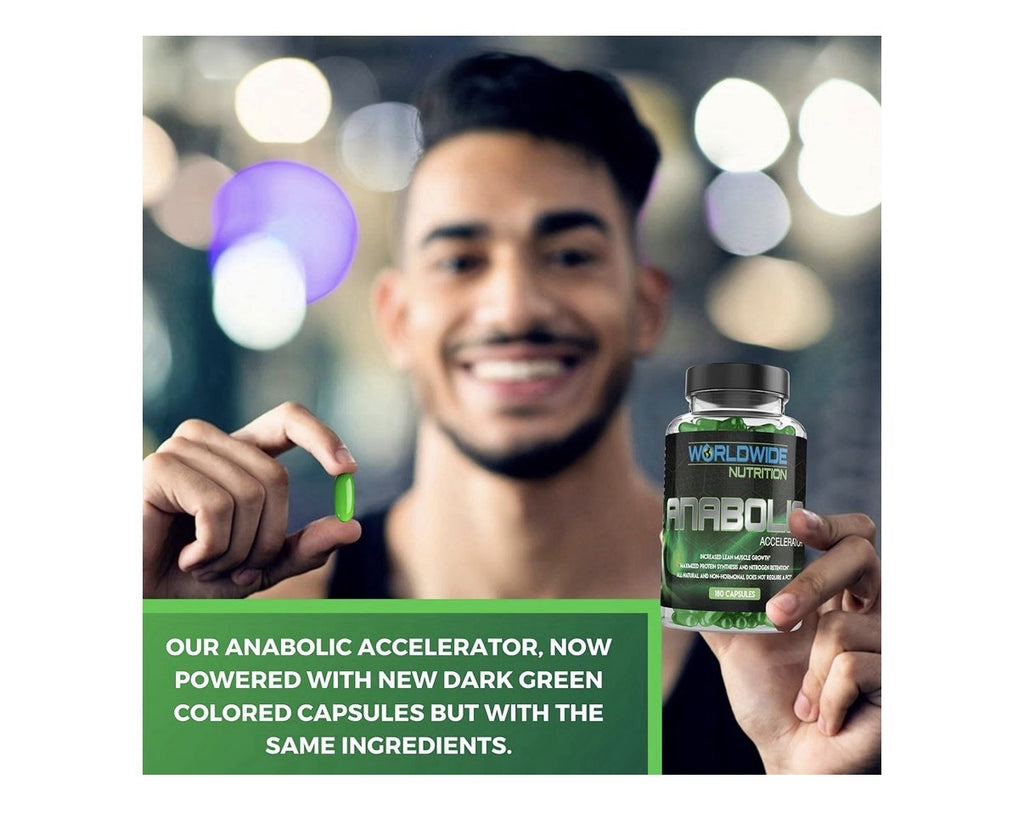 Worldwide Nutrition Anabolic Accelerator For Men Energy Workout Recovery 180caps
