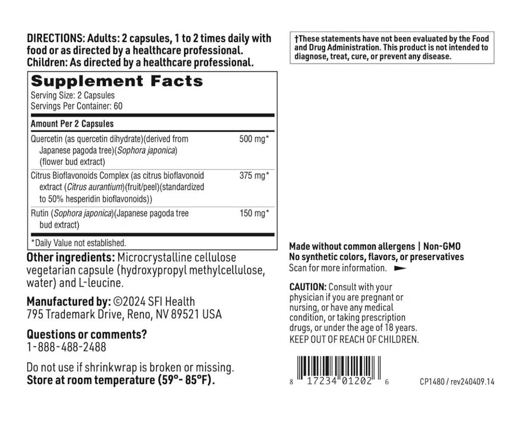 SFI Health Bioflavonoid Complex Antioxidant Support Immune Cardiovascular 120cap