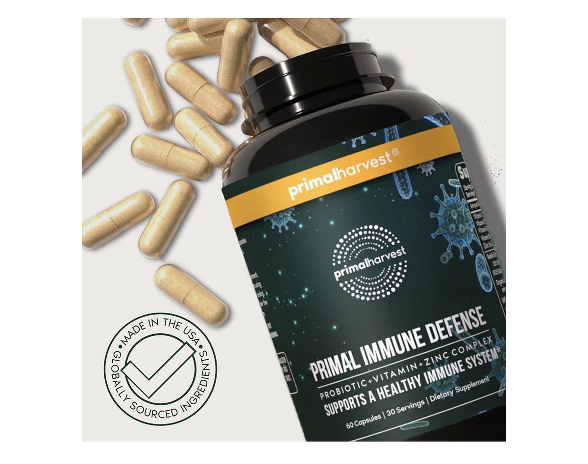 Primal Harvest Immune Defense 10-in-1 Supplement with Probiotics 60 Capsules