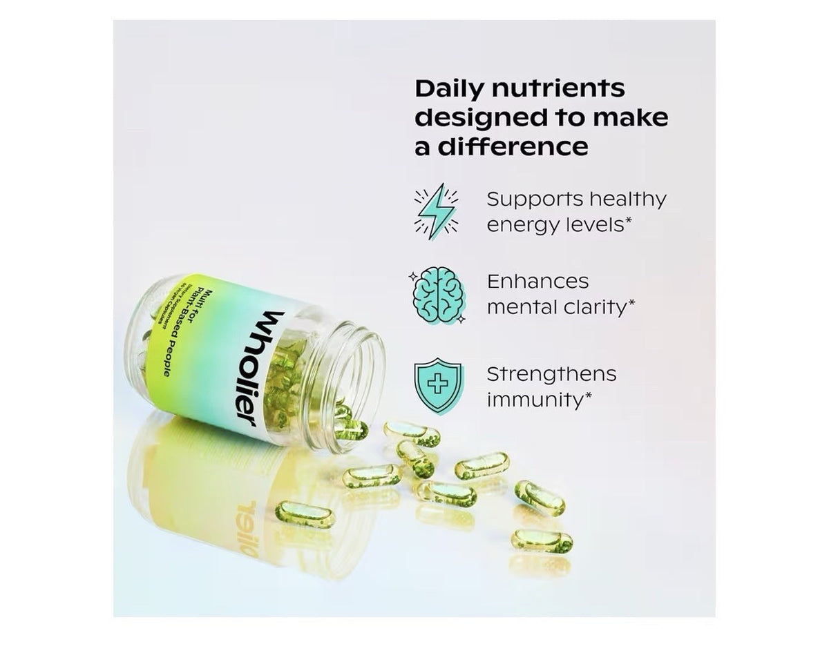 wholier Multi for Plant Based People Multivitamin for Men & Women 60 Capsules
