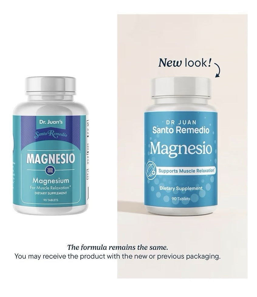 Dr Juan Santo Remedio Magnesio Magnesium Supports Muscle Relaxation 90 Tablets