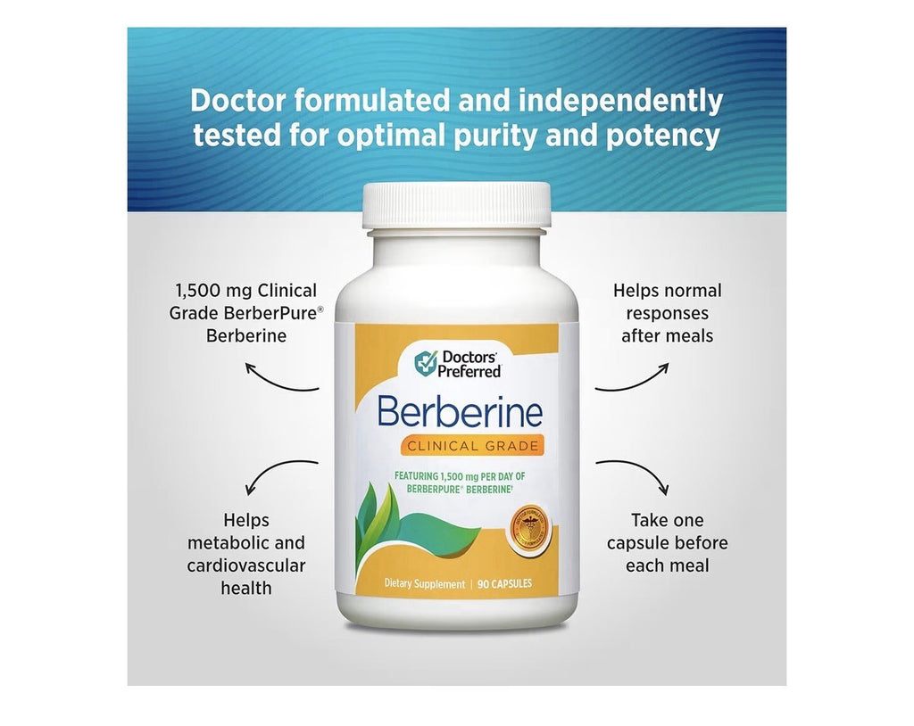 2 Pack DOCTORS' PREFERRED Berberine Clinical Grade Dietary Supplement