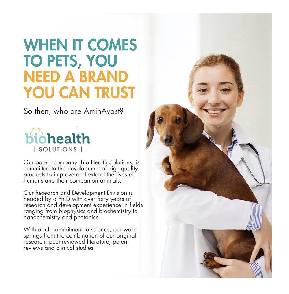 AminAvast Kidney Support For Dogs Supplement Natural Kidney Function 1000mg 60ca