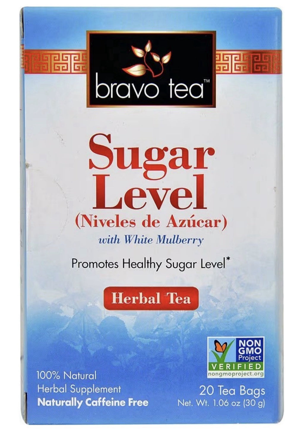 Bravo Tea Sugar Level Herbal 20TeaBags Promotes Healthy Sugar Level CaffeineFree