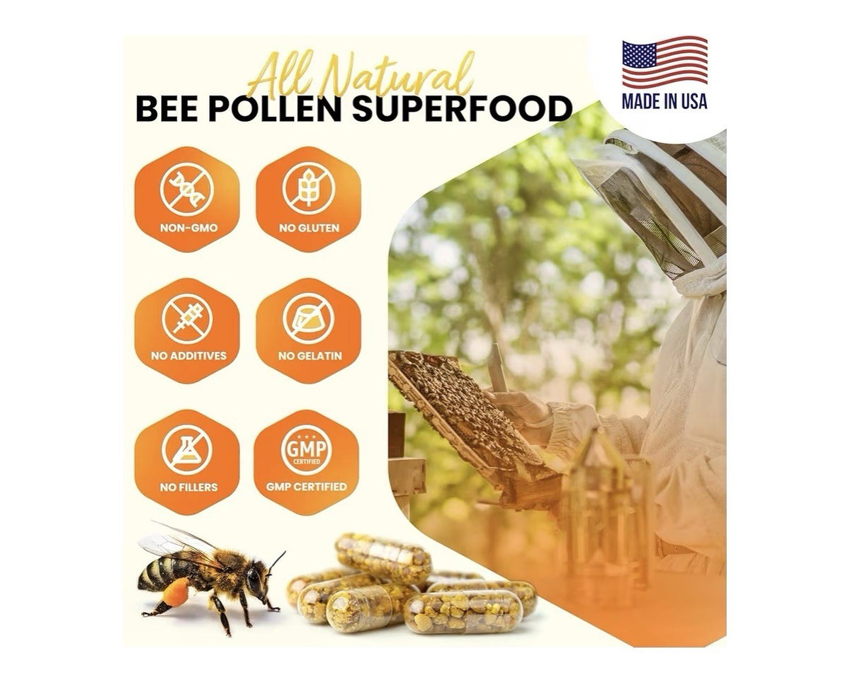 HONEYBEEZONE Bee Pollen Granules Natural Healthy Superfood Energy Immunity 60cap