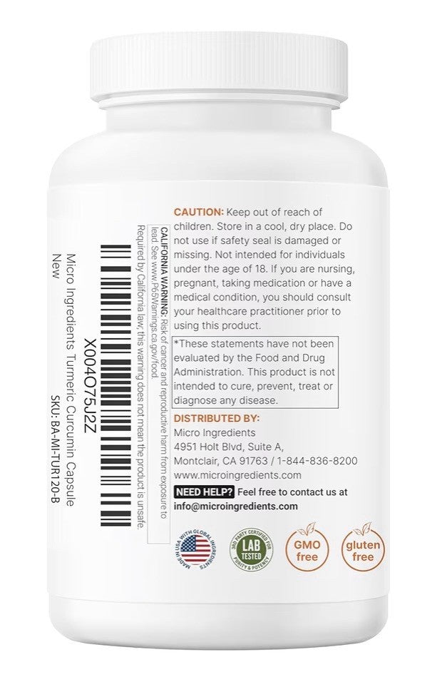 Micro Ingredients Turmeric Curcumin 95 1,000mg Per Serving 2 Pack