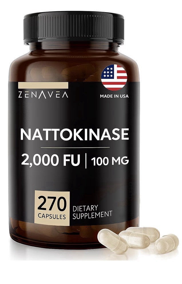 Zenavea Nattokinase Supplement 2000 FU of Enzyme of Nattokinase 100mg 270capsule