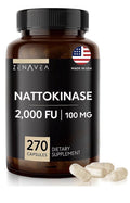Zenavea Nattokinase Supplement 2000 FU of Enzyme of Nattokinase 100mg 270capsule