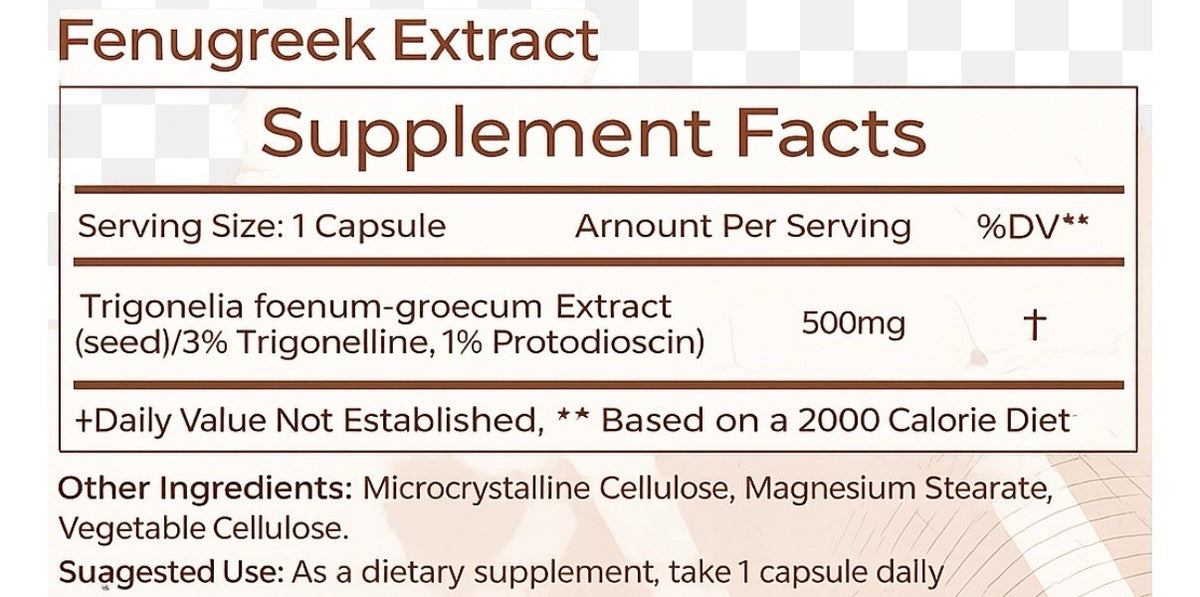 Nootropics Depot Fenugreek 500mg Dietary Supplement 60 Capsules
