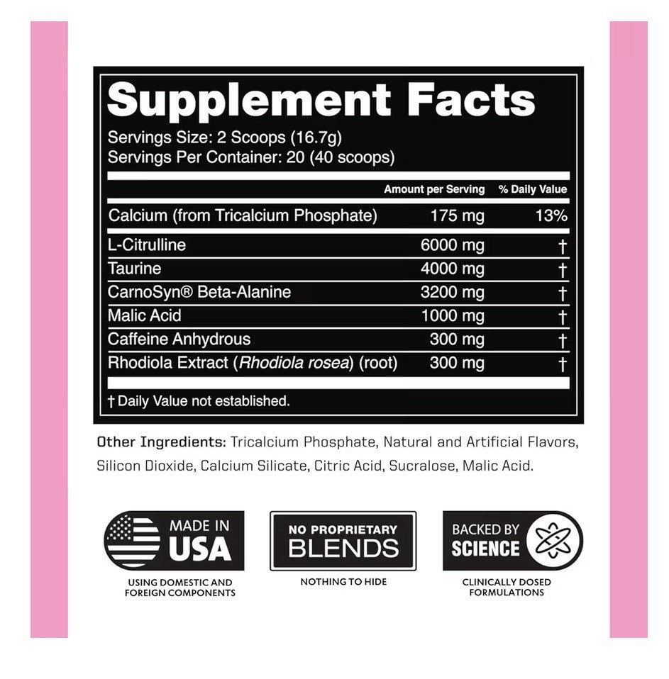 Outwork Nutrition Preworkout Energy Focus Stamina And Pump Strawberry Lemonade