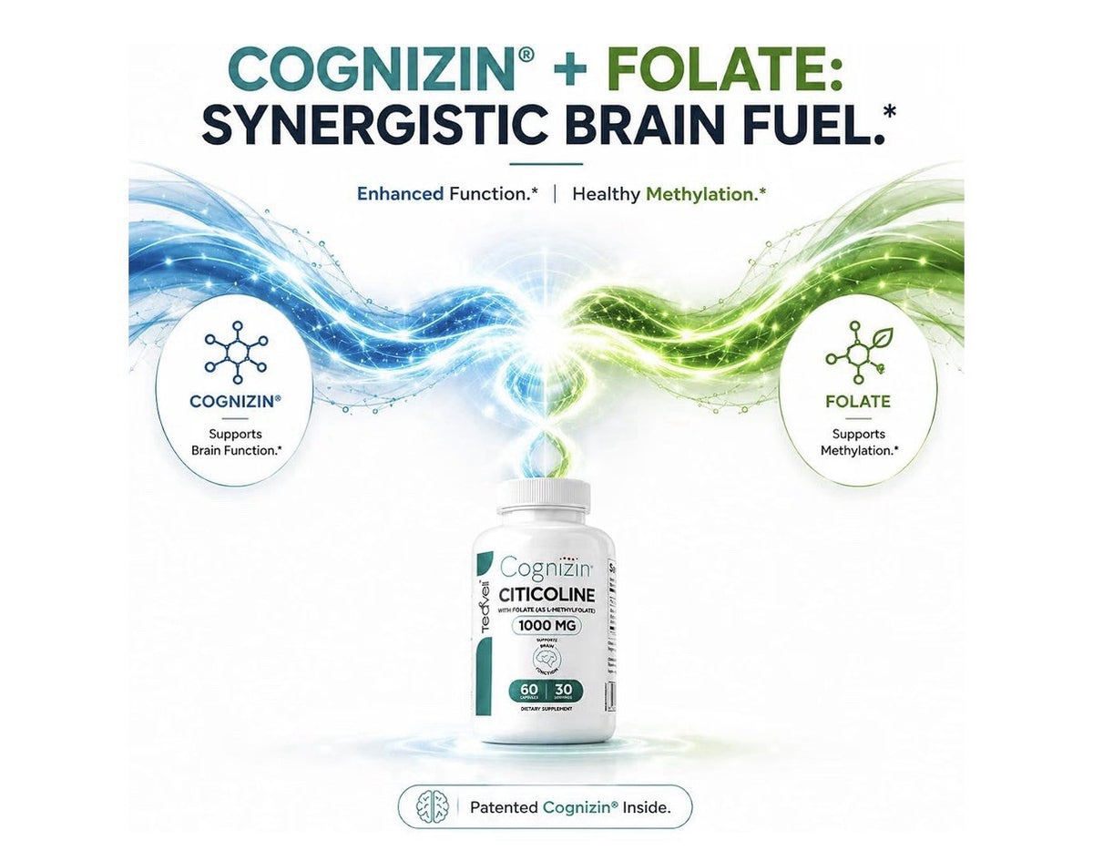 Teaveli Cognizin Citicoline 1000mg CDP Choline Brain Function Support 60Capsules