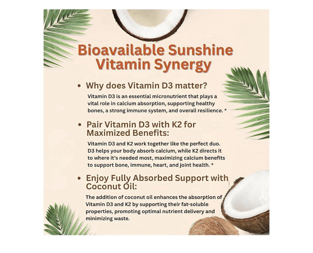 Micro Ingredients Vitamin D3 + K2 MK-7 10,000 IU D3 Per Serving 300 Softgels