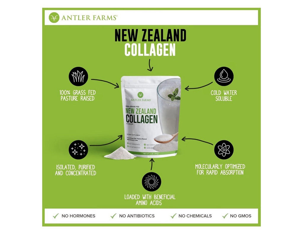 Antler Farms New Zealand Collagen Powder 100% Grass Fed Pasture Raised 1 LB
