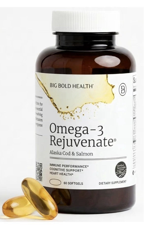 BIG BOLD HEALTH Omega-3 Rejuvenate Wild Alaskan Fish Oil Supplement EPA DHA 60sg