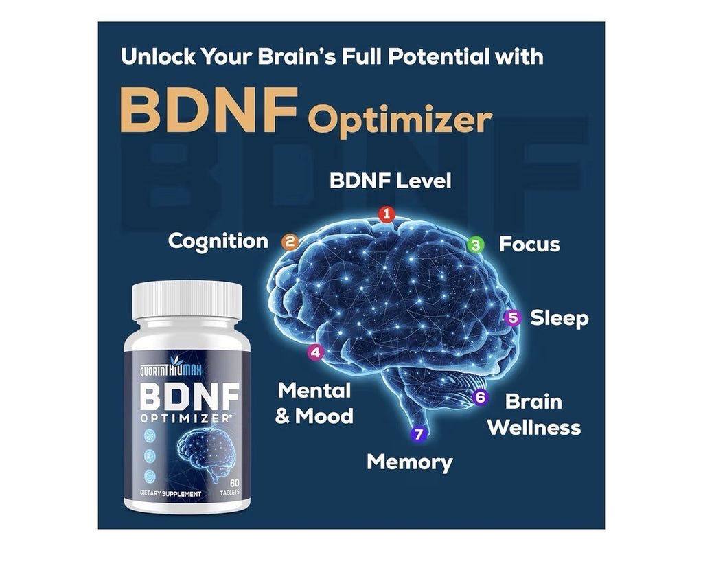 Quorinthiumax BDNF Optimizer Nootropic Brain Memory Focus Cognitive Mood 60Tabs