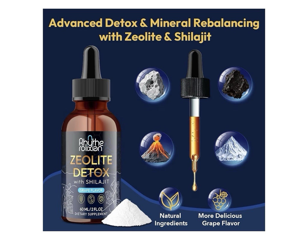 Rhytherolixian Zeolite Detox With Shiljt Grape Flavor 2 Pack Liquid Drops
