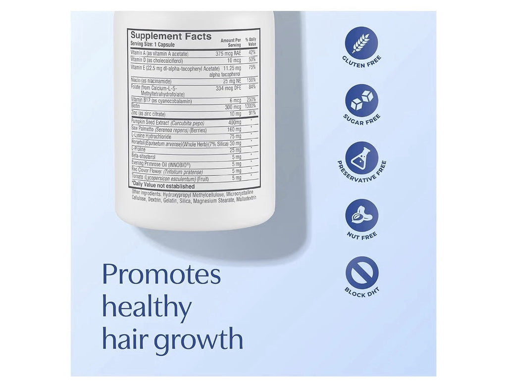 BosleyMD Healthy Hair Supplements For Men DHT-Blocking Botanicals 60 Capsules