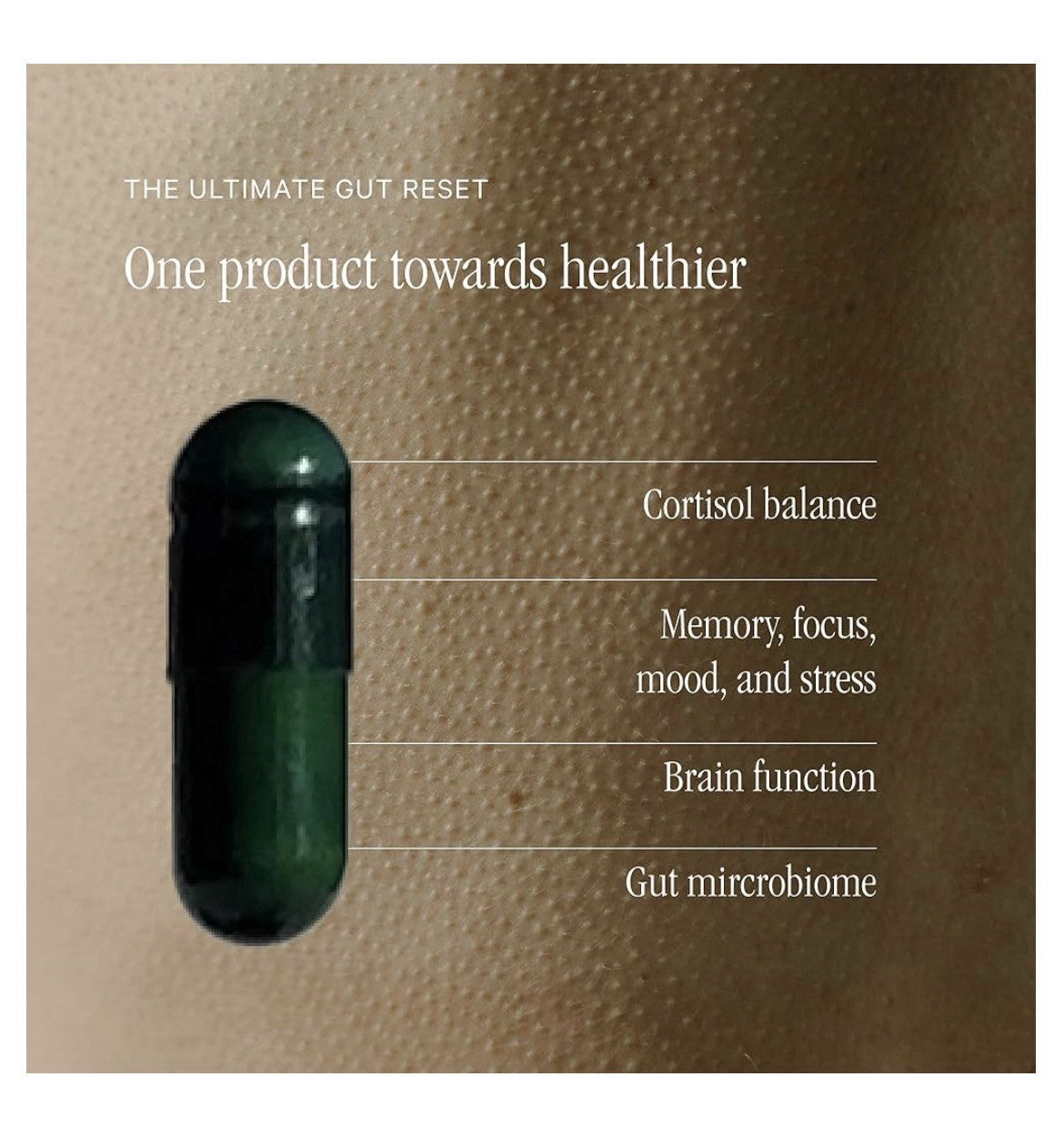 Juna Gut Therapy L-Glutamine Amino Acids Probiotics for Gut-Brain Support 80caps
