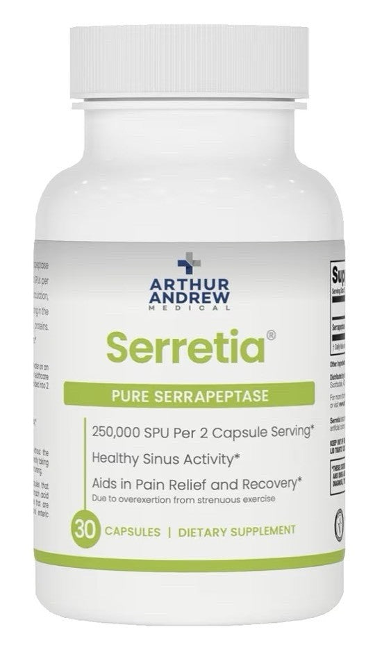 Arthur Andrew Medical Serretia Serrapeptase Pure Formula Sinus Support 30Capsule