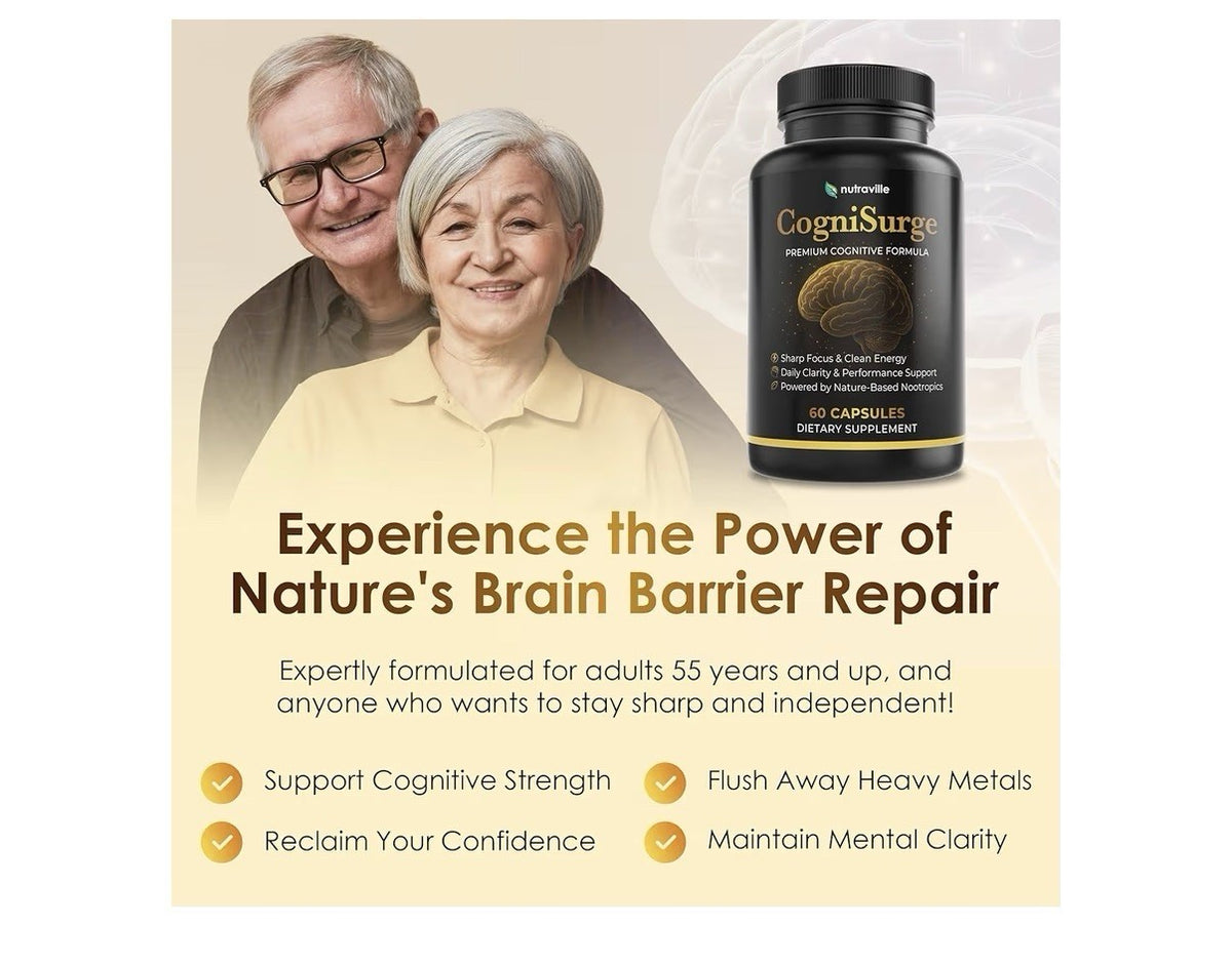 Nutraville CogniSurge Cognitive Nootropics Brain Support Supplement Memory 60cap