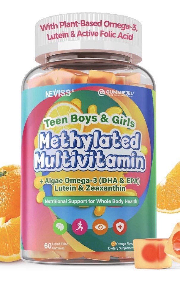 NEVISS Methylated Multivitamin Teen Boys & Girls 4-19 Whole Body Health 60 Gummy