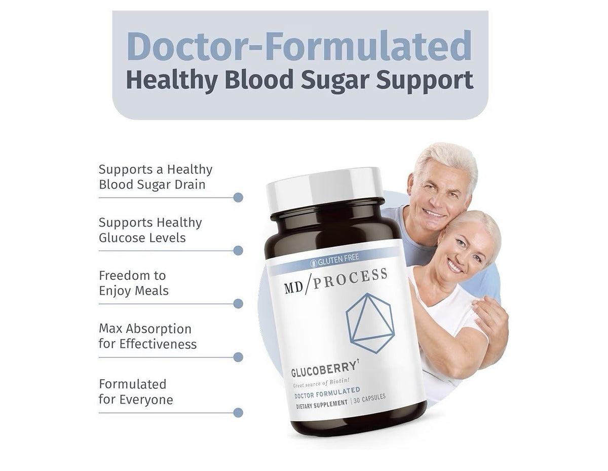 3Pack MD Process GlucoBerry Maqui Berry Chromium Picolinate Blood Health Support