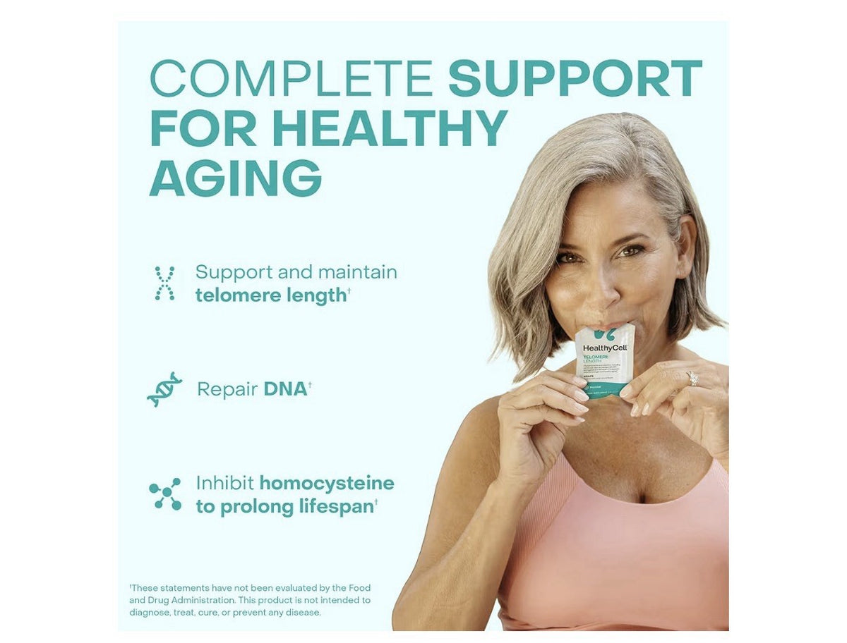 HealthyCell Telomere Length Healthy Aging Support Cellular Health 30 Gel Packs
