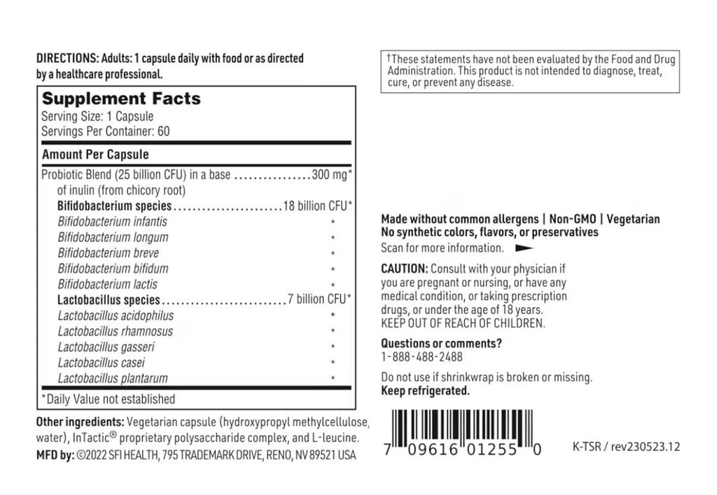 SFI Health Ther-Biotic Senior Formula Support Gut Microbiota Probiotic 60capsule